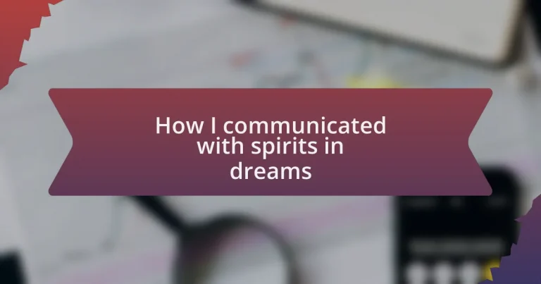 How I communicated with spirits in dreams
