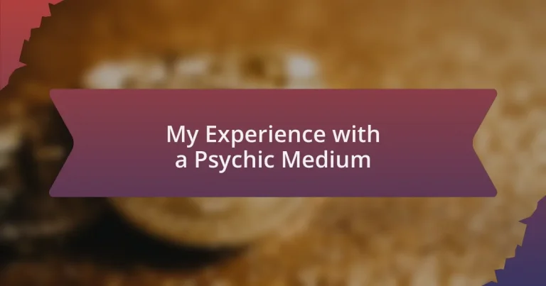 My Experience with a Psychic Medium