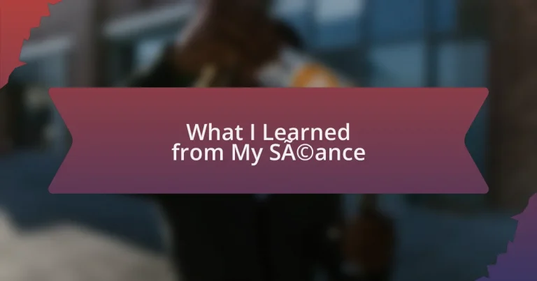 What I Learned from My Séance